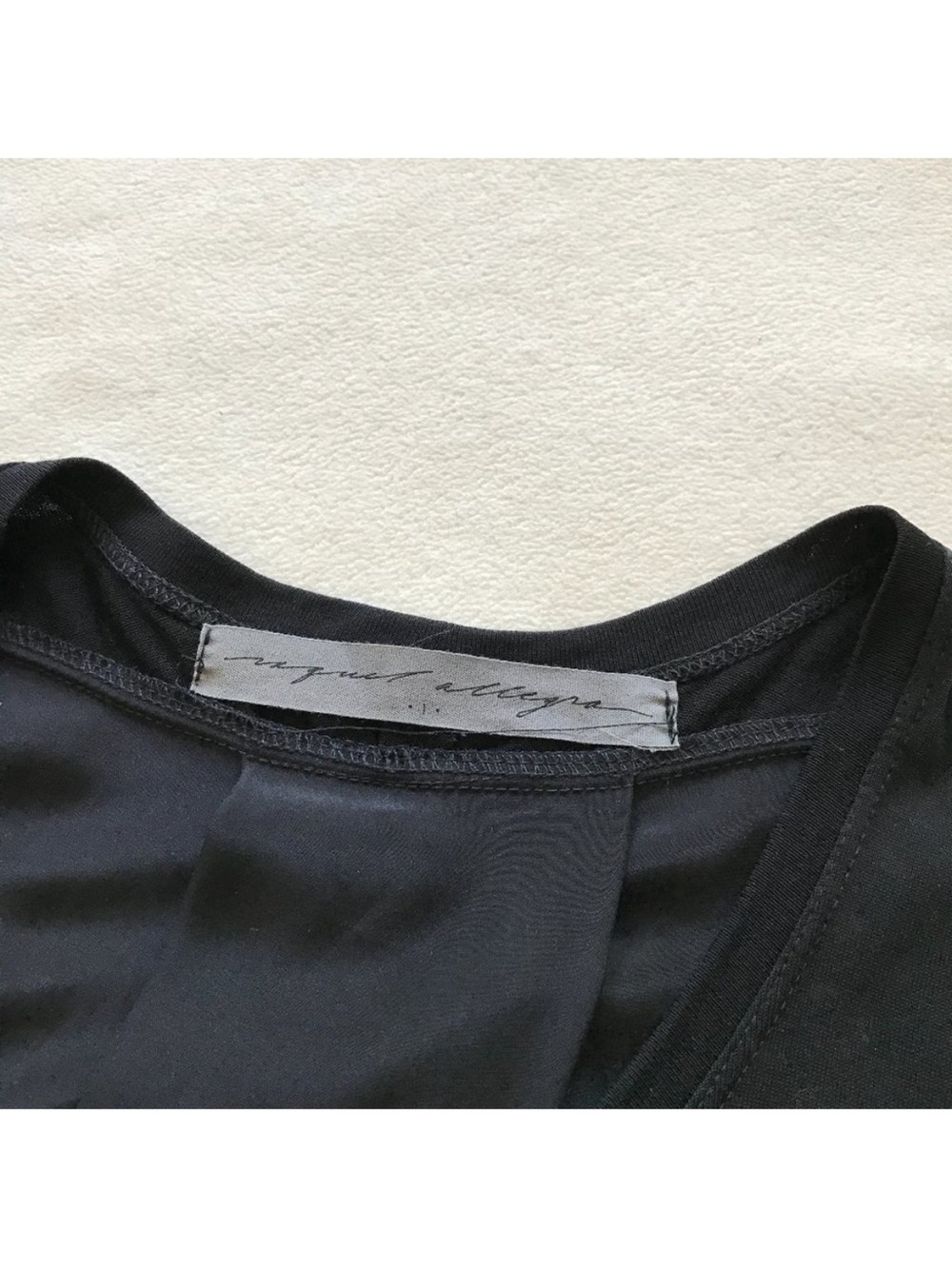Raquel Allegra Black Silk Tunic Top Sleeveless Pleated Raw Hem Size 1 Small - Picture 4 of 12